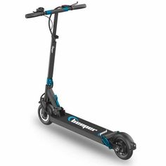 an electric scooter is shown with the wheels down and one wheel on it