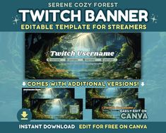 an image of a web page with the title'twitch banner template for streamers