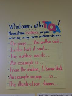 a bulletin board with writing on it that says, what comes after you? now show evidence in your writing using these sentence sheets