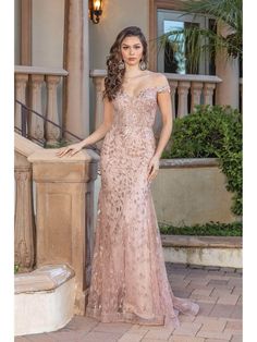 Dancing Queen 4343 - Leaf-Patterned Glittery Gown Glittery Gown, Rose Gold Prom Dress, Glitter Prom Dress, Sheath Gown, Body Measurement, Floor Length Skirt, Dancing Queen, Prom Gown, Sheer Fabrics