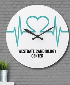 Simple Modern Heart Beat Medical Doctors Office Large Clock Doctors Office, Doctor's Office, Modern Heart, Doctor Office, Turquoise Heart