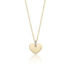 Aurelia Demark Small Heart Pendant Necklace Small Heart Pendant, Small Heart, Heart Pendant Necklace, Brilliant Cut Diamond, Link Chain, Chain Lengths, Chain Length, Heart Pendant, Gold Diamond