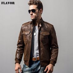 Men's pigskin motorcycle real leather jacket padding cotton winter warm coat male Genuine Leather jacket Brown-XS Brown Coat Outfit Men, Brown Leather Motorcycle Jacket, Man Wear, Man Jacket, Motorcycle Jacket Mens, Real Leather Jacket, Genuine Leather Jackets, Leather Motorcycle Jacket, Brown Leather Jacket