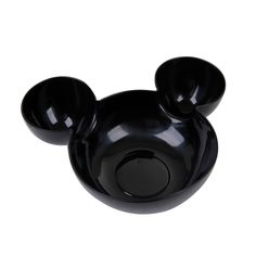 black mickey mouse shaped bowl on a white background