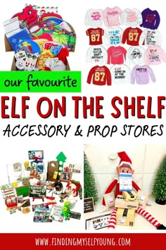 the elf on the shelf is selling christmas gifts for children and adults to buy at the store