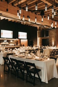 black-and-white-indoor-reception Minimalist Couple, Simple Wedding Centerpieces, Tapered Candles, Reception Design