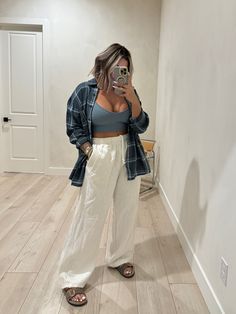 Women's Long Sleeve Oversized … curated on LTK Shaynaslife Outfits, Oversized Long Sleeve Flannel Shirt For Fall, Flannels Outfit, Relaxed Fit Long Sleeve Flannel Shacket, Relaxed Fit Long Sleeve Flannel Top, Everyday Long Sleeve Flannel Top, Sweatpants And Flannel, How To Style A Flannel, Oversized Flannel Plus Size