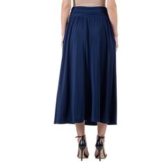 Discover the perfect blend of comfort and style with the 24seven Comfort Apparel Womens Foldover Maxi Skirt With Pockets. This versatile and chic skirt is a must have addition to your wardrobe. With four stunning color options to choose from, you can effortlessly express your personal style. The foldover waistband and pleated waist add a touch of sophistication, while the flowy A line shape creates a flattering and feminine silhouette. With added functional pockets, that ensure convenience witho Chic Solid Color Lined Skirt, Chic Lined Skirt, Chic Skirt With Wide Waistband, Spring Maxi Skirt In Solid Color, Chic Solid Color Maxi Skirt For Day Out, High-waisted Maxi Skirt For Day Out, Chic Midi Skirt With Elastic Waistband, Relaxed Skirt Bottoms For Day Out, High Waist Maxi Skirt For Day Out