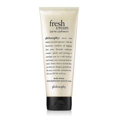 philosophy 7 oz. body lotion    What It Is  This body lotion will hydrate and soften your skin with its moisturizing formula, leaving your skin feeling silky-soft and lightly scented   What You Get      One 7-oz body lotion in choice of fresh cream, fresh cream warm cashmere, lemon custard, or sweet vanilla fig     What It Does      Fresh cream is an indulgent blend of creamy vanilla, sweet fresh whipped cream.      Fresh cream warm cashmere is scented of warm coconut, cashmere wood, vanilla bea Philosophy Vanilla Lotion, Philosophy Body Lotion, Vanilla Philosophy, Philosophy Lotion, Fresh Cream Warm Cashmere, Fresh Cream Body Lotion, Cashmere Vanilla, Philosophy Fresh Cream, Fresh Whipped Cream