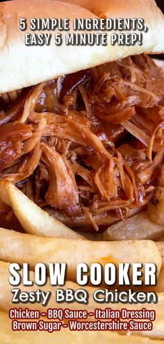 slow cooker zesty bbq chicken sandwich recipe