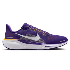 Unisex Nike Purple LSU Tigers Zoom Pegasus 41 Running Shoes Decrease Weight, Nike Purple, Lsu Tigers, Air Zoom, Personal Protective Equipment, Team Spirit, Game Day, Tigers, Nike Women