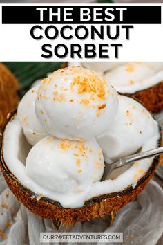 the best coconut sorbet recipe is easy to make and tastes just as good as it looks