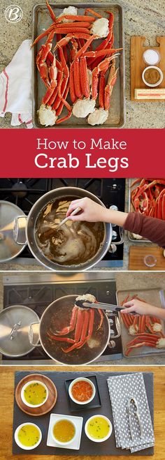 how to make crab legs at home with pictures and instructions for cooking them in the kitchen