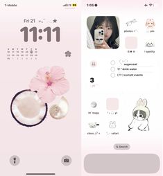 Cute Phone Themes Pink, Pink Phone Theme Layout, Cute Ios Layout, Ideas For Phone Themes, Pink Phone Layout Ideas, Pink Widget Ideas, Pink Layout Iphone, Phone Layout Ideas Pink, I Phone Theme