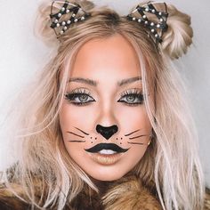 Cheetah Makeup, Unique Halloween Makeup, Princes Disney, Cat Halloween Makeup, Makeup Looks To Try, Halloween Makeup Clown