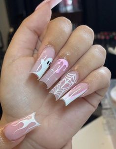 Sports Nails, Quinceanera Nails, Halloween Acrylic, Acrylic Ideas, Cow Nails, Halloween Acrylic Nails, Acrylic Toe Nails, 2023 Halloween