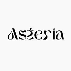 the word asteria written in black ink