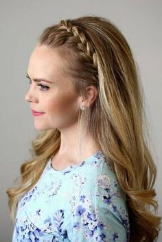 Lace Headband Braid, Headband Curls, Preppy Hairstyles, Bridesmaid Headband, Fishtail Braid, Wedding Hairstyles For Long Hair, Headband Hairstyles