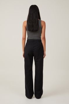 Vinatge Cargo PantCotton On Women - Bailey Pant - BlackCotton On | Women | Clothing | PantsCotton On | Women | Clothing | PantsCotton On | Women | Clothing | Pants Black Wide Leg Cotton Dress Pants, Fitted Black Wide Leg Cotton Pants, Fitted Black Cotton Wide Leg Pants, Spring Black Cotton Work Pants, Black Straight Leg Parachute Pants For Work, Size 12 Women, Clothing Pants, Blouse Jeans, Cargo Jacket