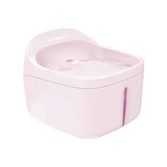 a pink toilet bowl with water in it