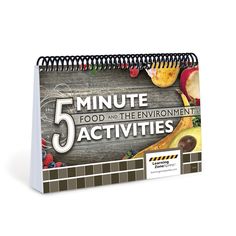 the 5 minute food and the environment activities calendar is shown in front of a white background