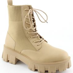 Most Comfortable Boot With Stretching Uncle Material That Will Feet Everyone. Casual Combat Boots With Flat Heel And Medium Width, Casual Combat Boots With Medium Width And Flat Heel, High-top Synthetic Combat Boots For Spring, Casual Lace-up Boots, Medium Width, Synthetic Material, Casual Medium Width Lace-up Boots, Beige Casual Combat Boots For Spring, Casual Beige Combat Boots For Spring, Casual Combat Boots With Medium Width, Synthetic, Casual Synthetic Combat Boots Medium Width