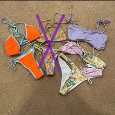 Brands: Shein, Hollister Swim Size M Bundle Includes All Items Shown 3 Bikini Tops 2 Pairs Of Bottoms All Items Are Nwot Or Nwt From A Smoke Free Home **Bikini Tops Do Not Come With Pads **If You Are Actually Interested & Want More Details, Please Message Me! Strappy Swimwear For Spring Sunbathing, Strappy Beachy Swimwear For Spring, Beachy Strappy Swimwear For Spring, Spring Beachy Strappy Swimwear, Pink Strappy Summer Swimwear, Pink Strappy Swimwear For Spring, Orange Pink, Pink Orange, Color Orange