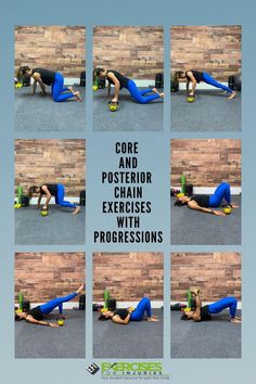 the core and posterior exercises with progressions