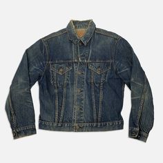 Levi’s big E denim jacket Size: no size listed/fits like Medium 1950-70s chest-21” shoulder-6” sleeve-25” top to bottom-23” Vintage Denim Blue Long Sleeve Denim Jacket, Vintage Denim Jacket With Double-needle Sleeve For Fall, Classic Pre-washed Denim Jacket For Fall, Levi's Classic Fitted Denim Jacket, Classic Fitted Levi's Denim Jacket, Classic Pre-washed Dark Wash Denim Jacket, Vintage Medium Wash Denim Jacket For Fall, Vintage Levi's Dark Wash Outerwear, Levi's Vintage Denim Outerwear