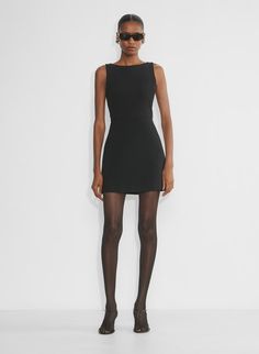 BOND DRESS - Softly structured fit-and-flare mini dress Bond Dress, Flare Mini Dress, Christmas 2024, Water Supply, Ladies Day, New Black, Fit And Flare, Stretch Fabric, New Dress