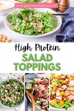 high protein salad toppings are the perfect way to use up those leftover ingredients