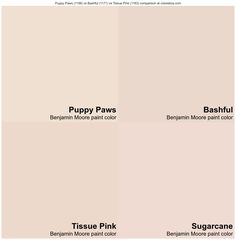 the different shades of paint from pink to beige