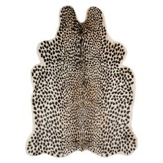 a white and black animal print rug