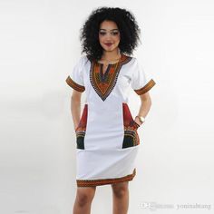 Fabric name: shredded milkStyle type: national style restore ancient waysThe main fabric component is polyester fiber African Dashiki Dress, African Print Shirt, Dashiki Dress, African Designs, African Fashion Designers, Afrikaanse Mode, African Dashiki, Casual Sundress, Casual Short Sleeve Dress