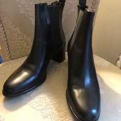 Brand New Quality Soft Leather Black Boots. Euro Size 40 Equivalent To Us Size 10. Faux Leather Chelsea Boots For Work, Round Toe Chelsea Boots For Office In Winter, Round Toe Chelsea Boots For Office Winter Wear, Office Chelsea Boots With Round Toe For Winter, Winter Office Chelsea Boots With Round Toe, Formal Faux Leather Chelsea Boots For Fall, Formal Fall Faux Leather Chelsea Boots, Round Toe Booties For Office In Fall, Fall Round Toe Booties For Office