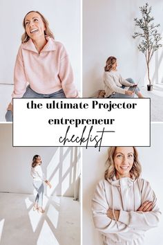 the ultimate projector entrepreeur checklist for women in white and pink