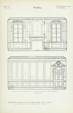 two drawings of cabinets with doors and drawers