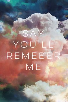 the words fall out boy written in white letters on a colorful sky background with clouds