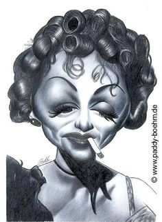 Marlene Dietrich Caricature    Paddy Boehm greatest love is his caricatures and apparently he is a Great Musician as well. Dennis Jones, Female Comic Characters, Create A Comic, Funny Caricatures, Caricature Drawing, Celebrity Drawings, Marlene Dietrich, Film History, Weird Pictures