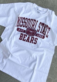 Missouri State Bears White Est Short Sleeve T Shirt - 14751302 Things To Do In Kansas, Kansas City Kansas, Boston Shearling, Birkenstock Boston Shearling, Etsy Shop Ideas, Beer Company, Missouri State, Weird Shirts, Kansas City Missouri