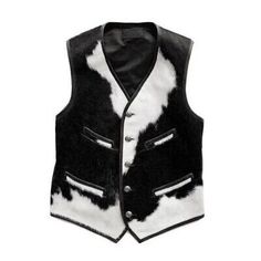 Top Rated Vintage Genuine Cowhide Hair On Vest Leather Western Waistcoat Cowhide Fur Vest, Mens Coats Jackets Biker Cowboy, Looks For Men, Cowboy Vest, Elegant Vest, Western Vest, Motorcycle Vest, Vest Style, Trendy Jackets, Office Party