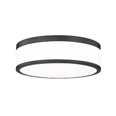 a black and white circular light fixture