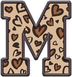 the letter m is made up of hearts