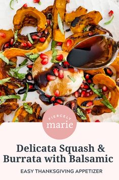 delicata squash and burrata with balsamic is an easy thanksgiving appetizer