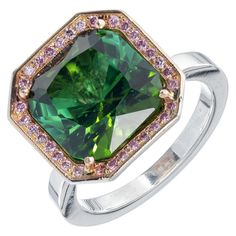 Sparkling Jewelry, Pink Diamonds, Platinum Diamond Rings, Gold Cocktail Ring, Gold Cocktail, Blue Tourmaline, Diamond Ring Settings, Rich Green, Platinum Ring