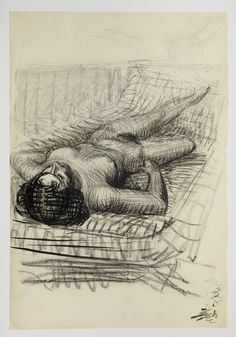 a drawing of a person laying on the ground