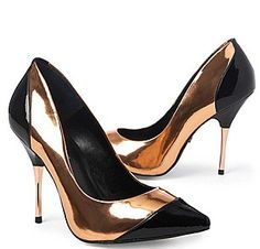 Black and Gold Shiny Stiletto High Heeled Women's Shoes Artistic Shoes, Kurt Geiger Shoes, Gold Stilettos, Victorian Boots, Walk In My Shoes, Prom Heels, Shoe Inspiration, Platform High Heels, Prom Shoes