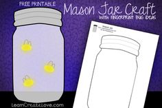 mason jar craft with free printable instructions for kids to make it in the shape of a mason jar