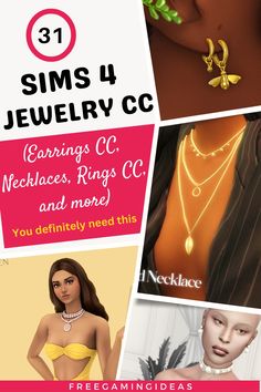 the cover of sims 4 jewelry cc features necklaces, rings, and more