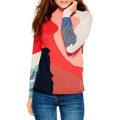 Womens Nic+Zoe By The Fire Sweater In Red Multi At Nordstrom Rack - Sweaters Irresistably Soft Cotton-Blend Yarns Give This Sweater Its Undeniably Cozy Appeal Youll Love For Curling Up By The Fire Or Heading Out With Friends. Fits True To Size, Order Your Normal Size Approx. 24.5 Long, Based On A Size Small Model Measurements: 510 Height, 33.5 Bust, 23.5 Waist, 34.5 Hips, Wearing A Size Small Product Details Ribbed Mock Neck Long Sleeves Pullover Style Iconic Puzzle Sweater Featuring Nic+Zoes Si Fire Sweater, Friends Fits, Mockneck Sweater, Mock Turtleneck Sweater, Abstract Color, Fully Fashioned, Drop Shoulder Sweaters, Sweaters Online, Pattern Sweater